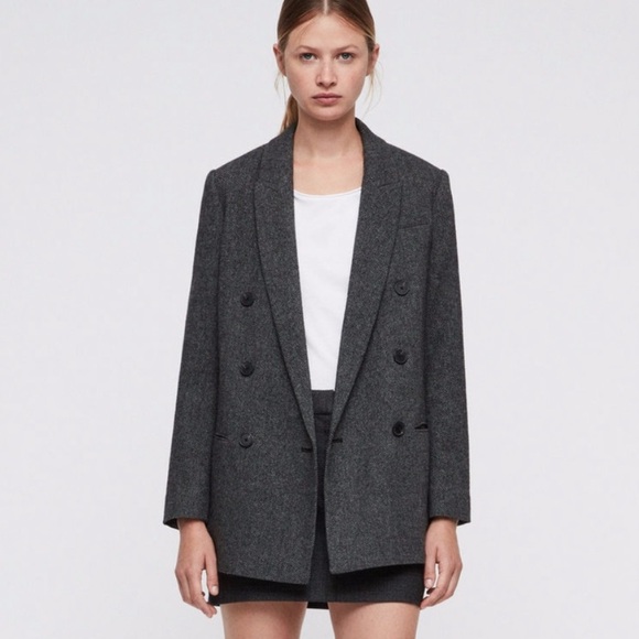 All Saints Jackets & Blazers - All Saints Isla Herringbone Wool Blazer 0